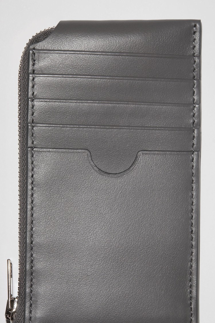 Dark Grey Acne Studios Zippered Card Wallet | VPSY-58239