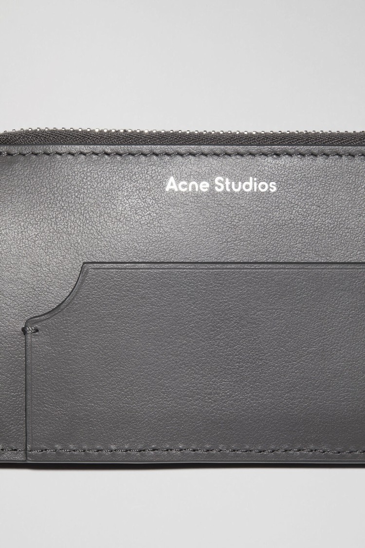 Dark Grey Acne Studios Zippered Card Wallet | VPSY-58239