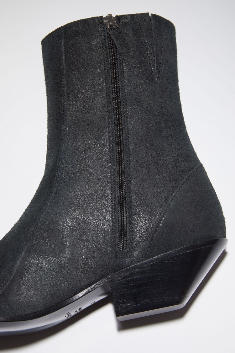 Dark Grey / Black Acne Studios Leather Women's Ankle Boots | DCTV-86530