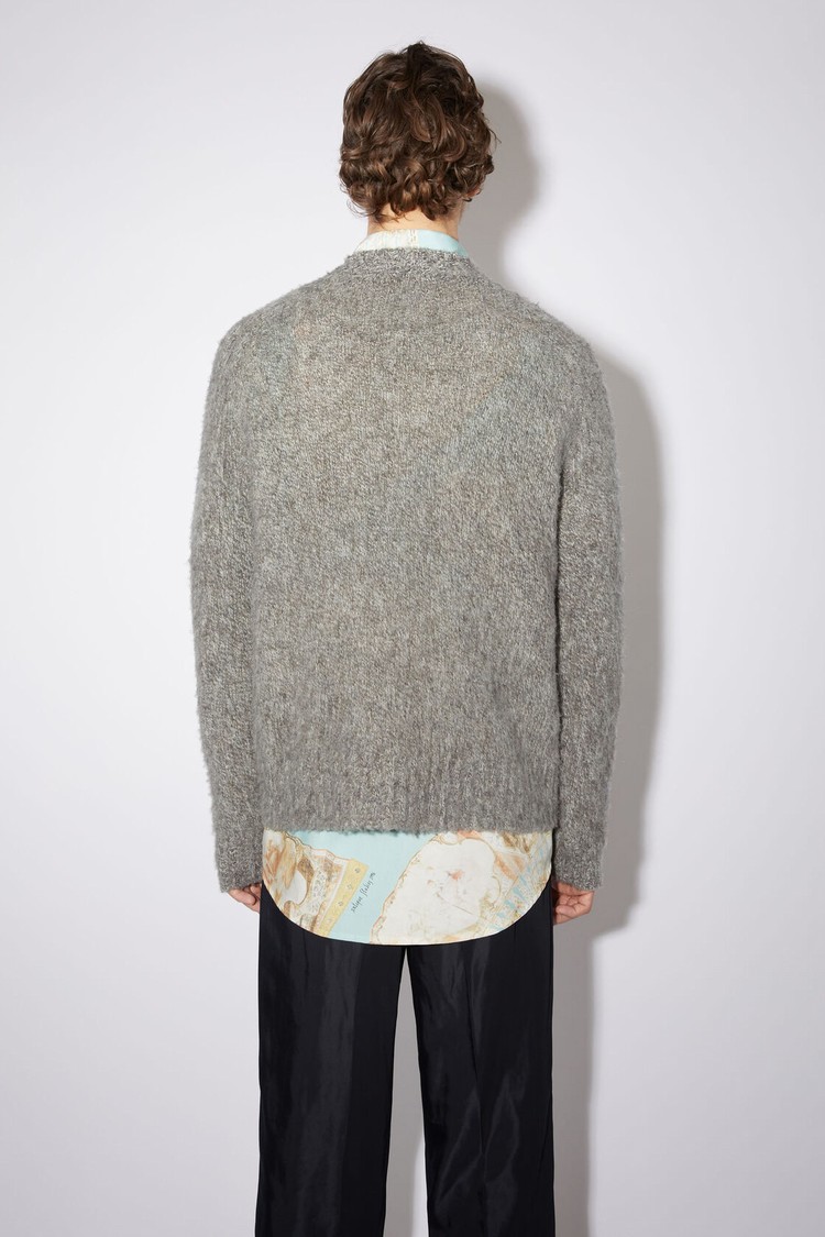 Dark Grey / White Acne Studios Wool Crew Neck Jumper Men's Knitwear | QWDA-25068