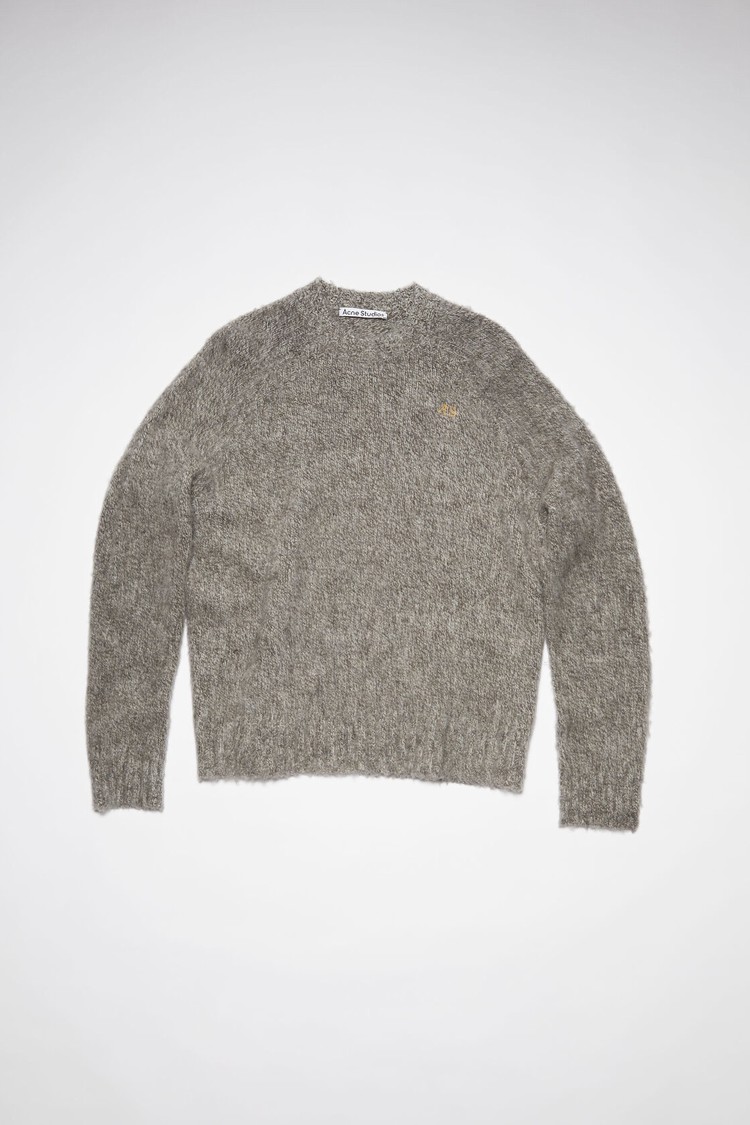 Dark Grey / White Acne Studios Wool Crew Neck Jumper Men's Knitwear | QWDA-25068