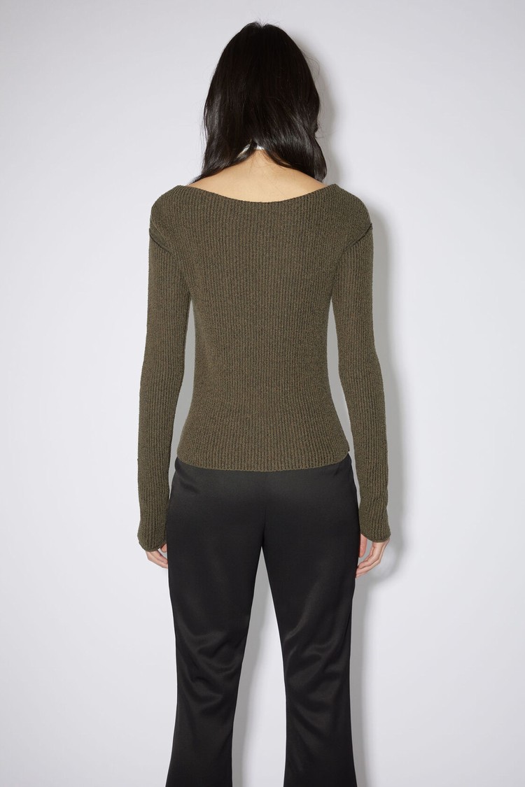 Dark Khaki / Green Acne Studios Knit Jumper Women's Knitwear | KBLA-97086