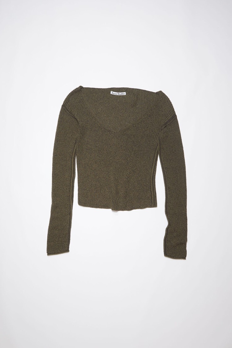 Dark Khaki / Green Acne Studios Knit Jumper Women's Knitwear | KBLA-97086