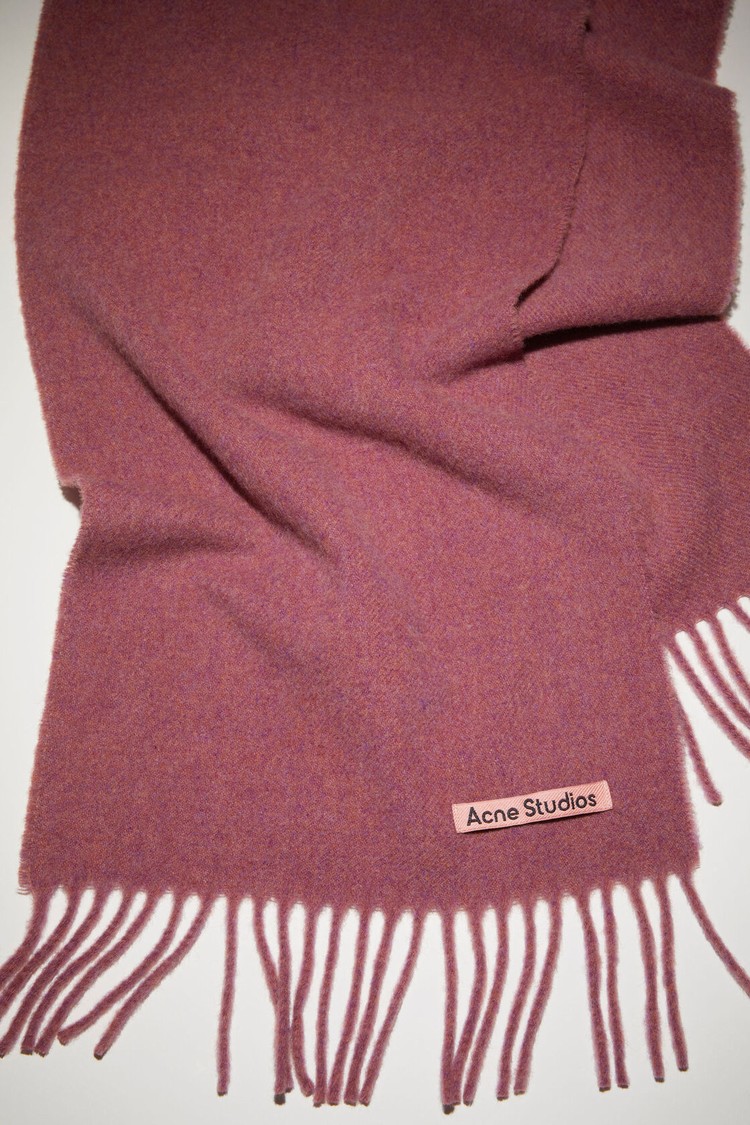 Dark Pink Acne Studios Fringe Wool - Skinny Scarf | VMJL-51267