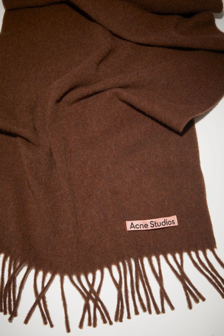 Dark Red Acne Studios Fringe Wool - Narrow Scarf | FBAV-27183