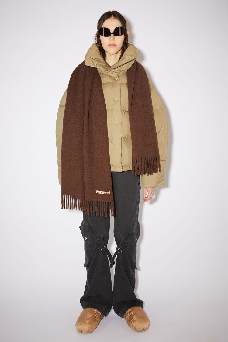 Dark Red Acne Studios Fringe Wool - Oversized Scarf | SZKN-08679