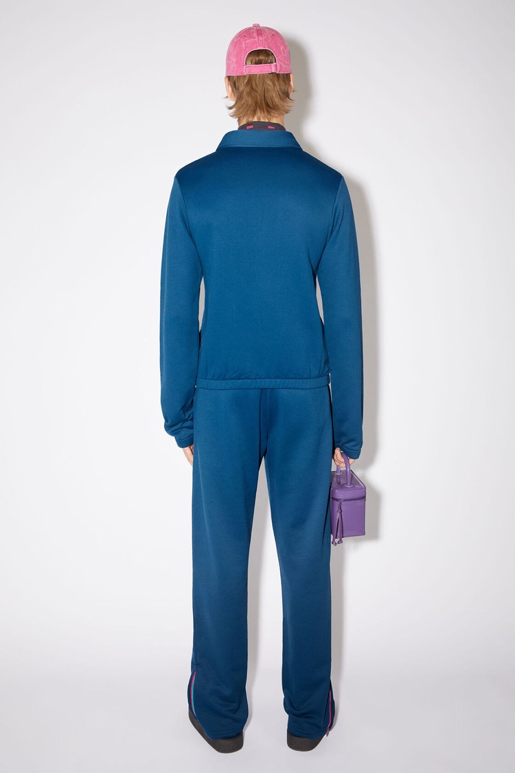 Deep Blue Acne Studios Tech Jersey Zippered Men's Sweatshirts | XITR-01657