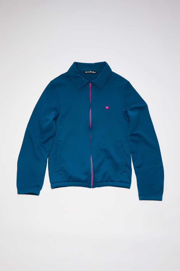 Deep Blue Acne Studios Tech Jersey Zippered Men's Sweatshirts | XITR-01657