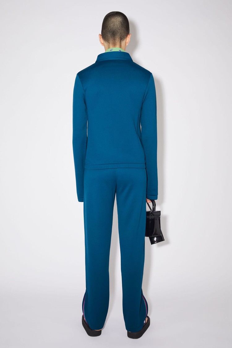 Deep Blue Acne Studios Tech Jersey Zippered Women's Sweatshirts | ZSPV-17069