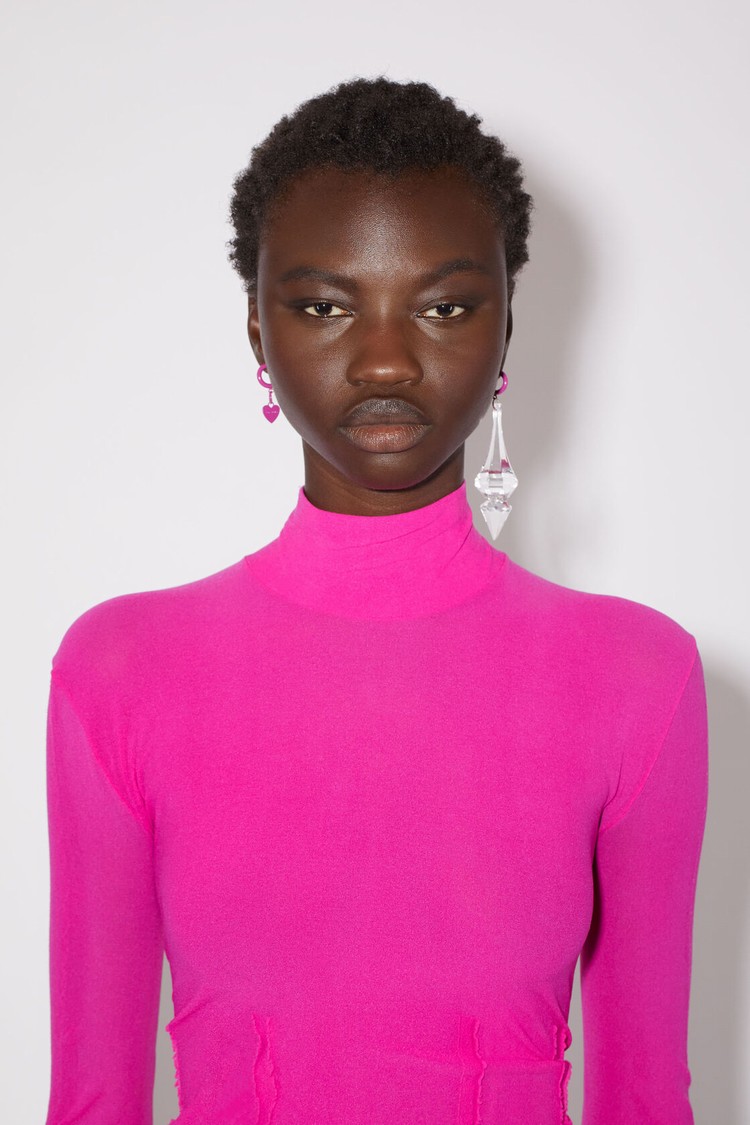 Fuchsia / Pink Acne Studios High Neck Seamless Top Women's T Shirts | AKRL-84361