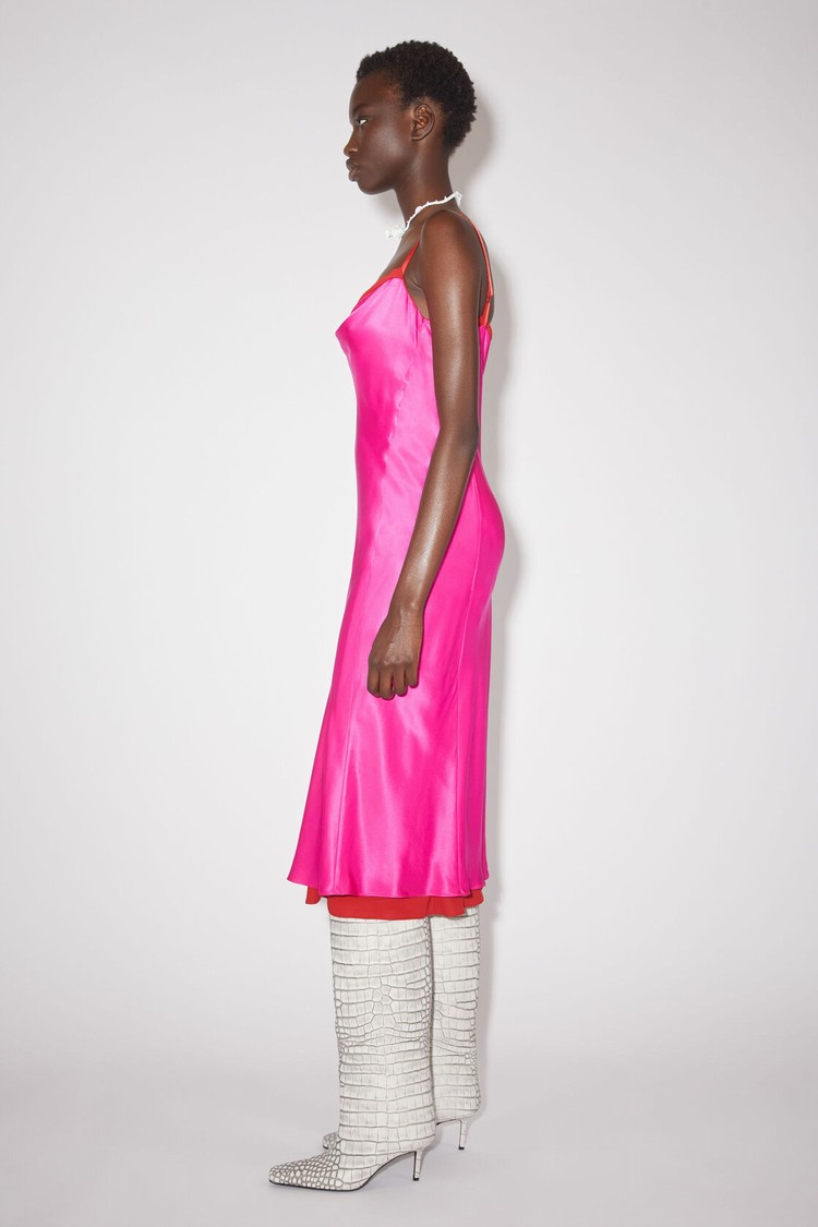 Fuchsia / Pink Acne Studios Satin Slip Women's Dress | YJOZ-25619