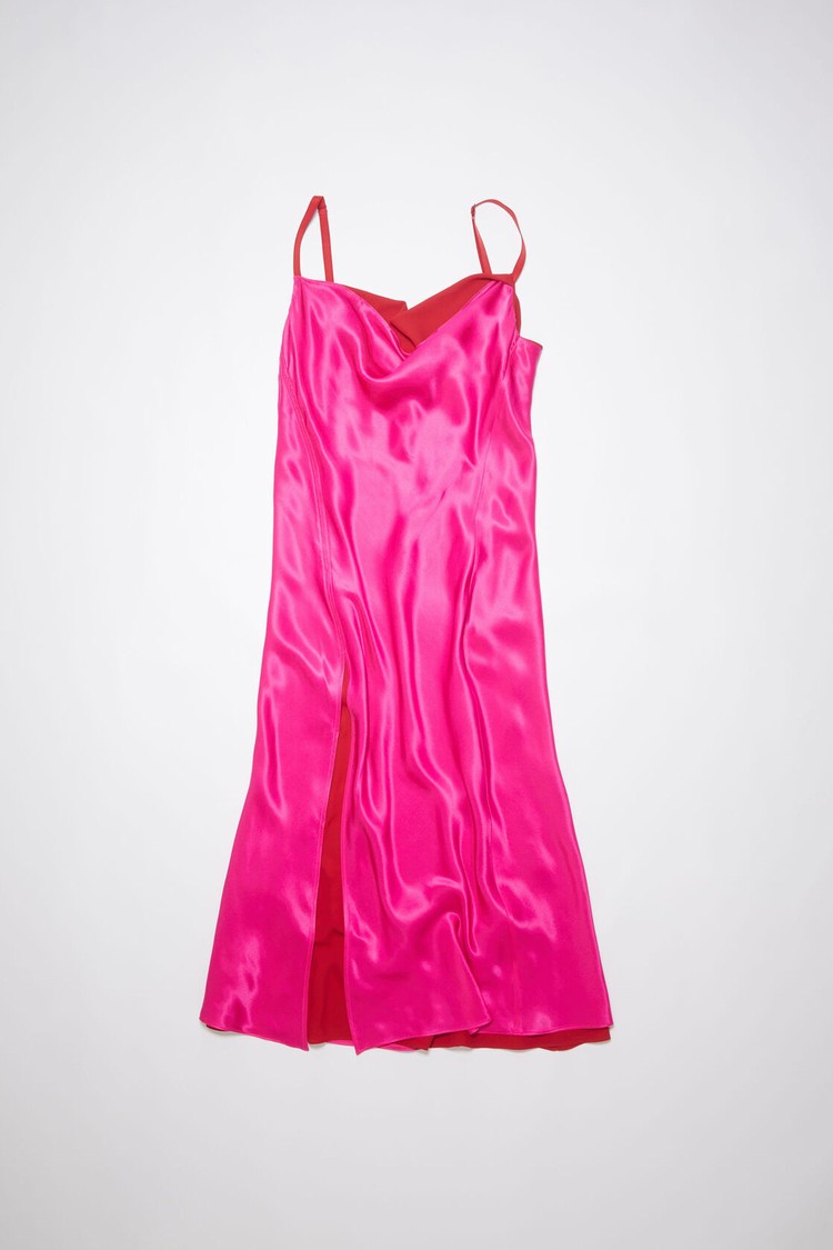 Fuchsia / Pink Acne Studios Satin Slip Women's Dress | YJOZ-25619