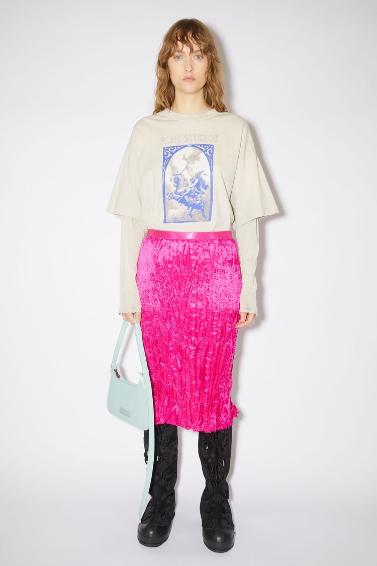 Fuchsia / Pink Acne Studios Satin Women\'s Skirts | ANMV-02398