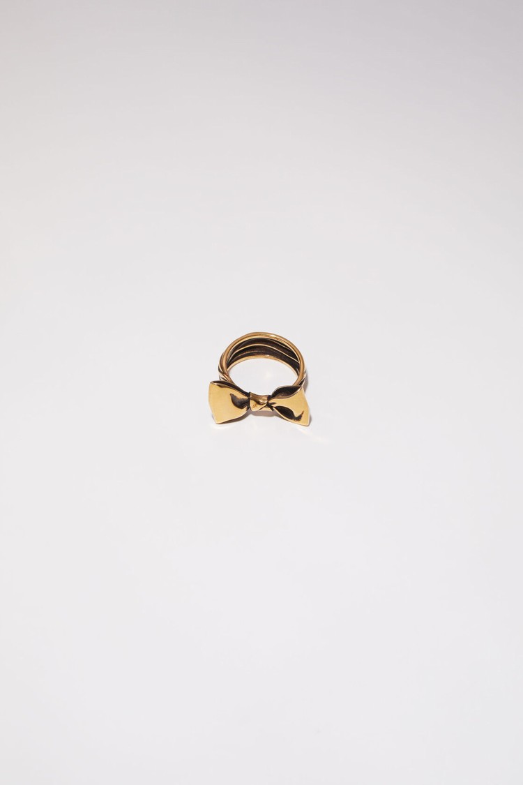 Gold Acne Studios Bow Ring Jewellery | PXAC-03857