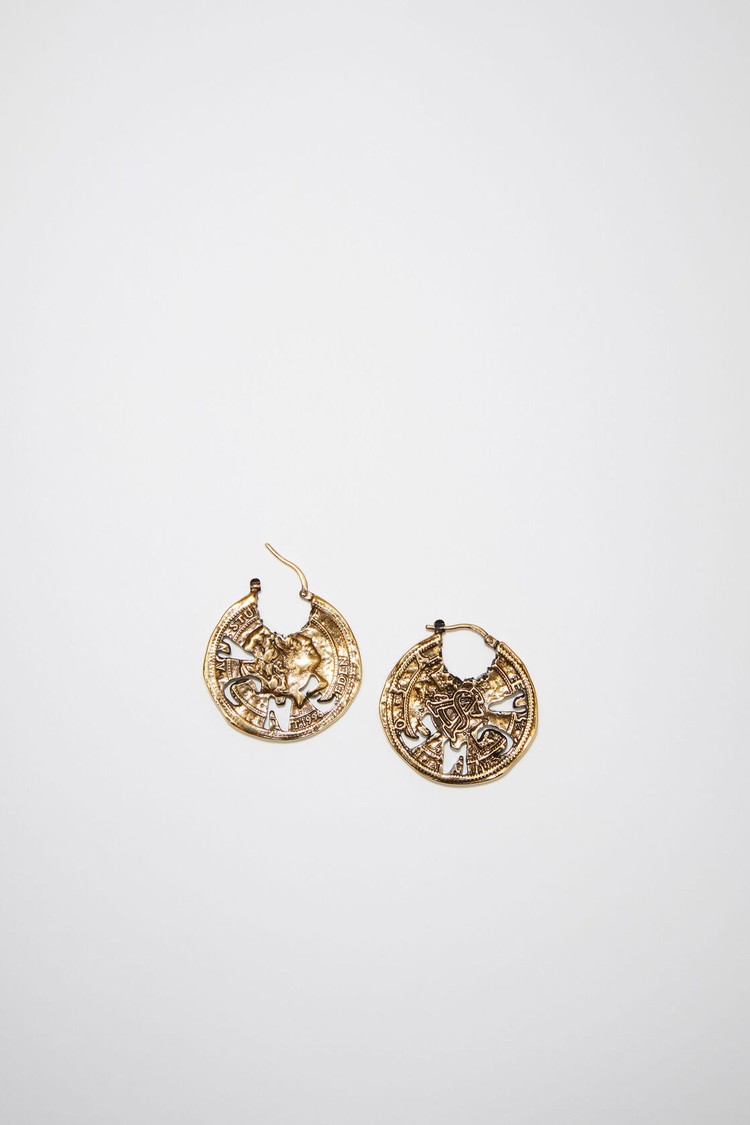 Gold Acne Studios Coin Earrings Jewellery | JCRD-72190