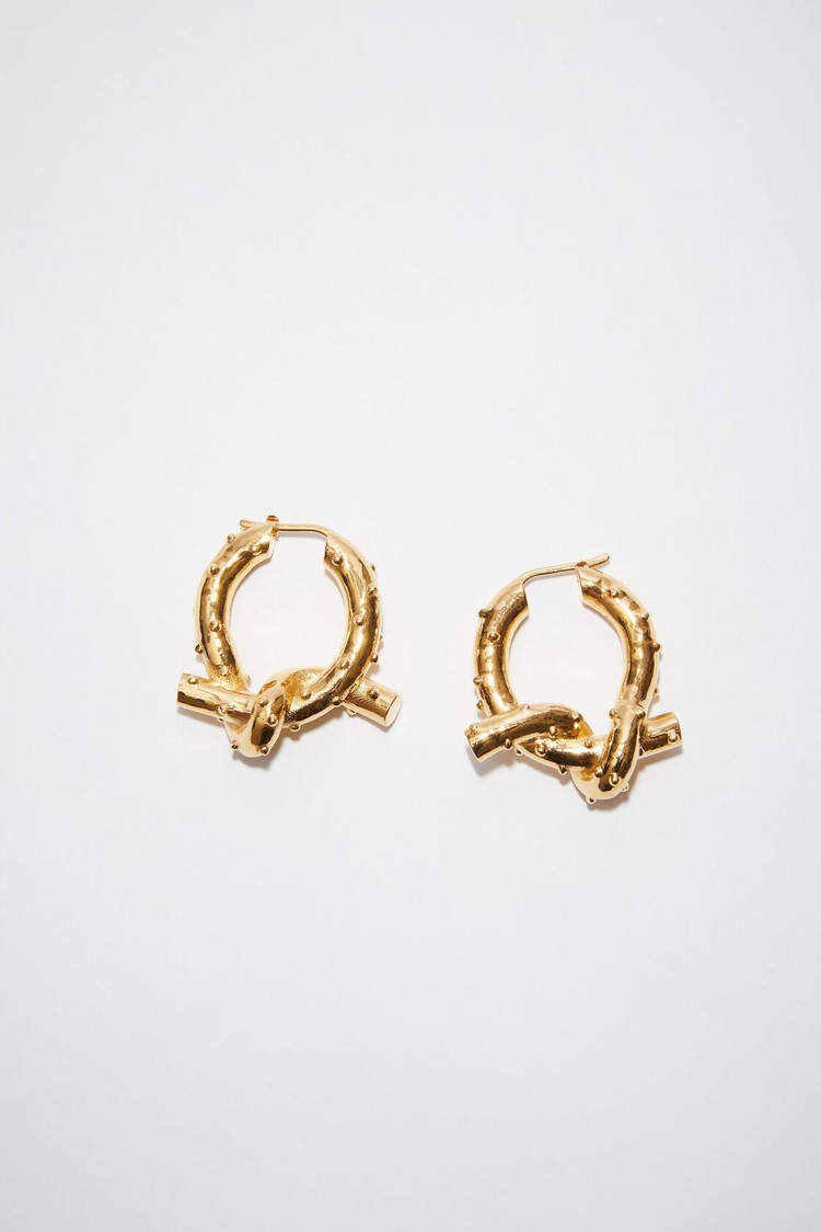 Gold Acne Studios Knot Earrings Jewellery | TSGR-17692