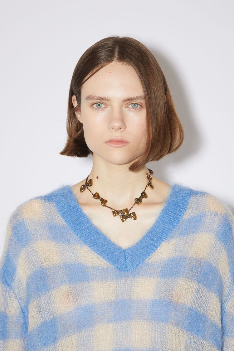 Gold Acne Studios Multi Bow Necklace Jewellery | OLJD-03754