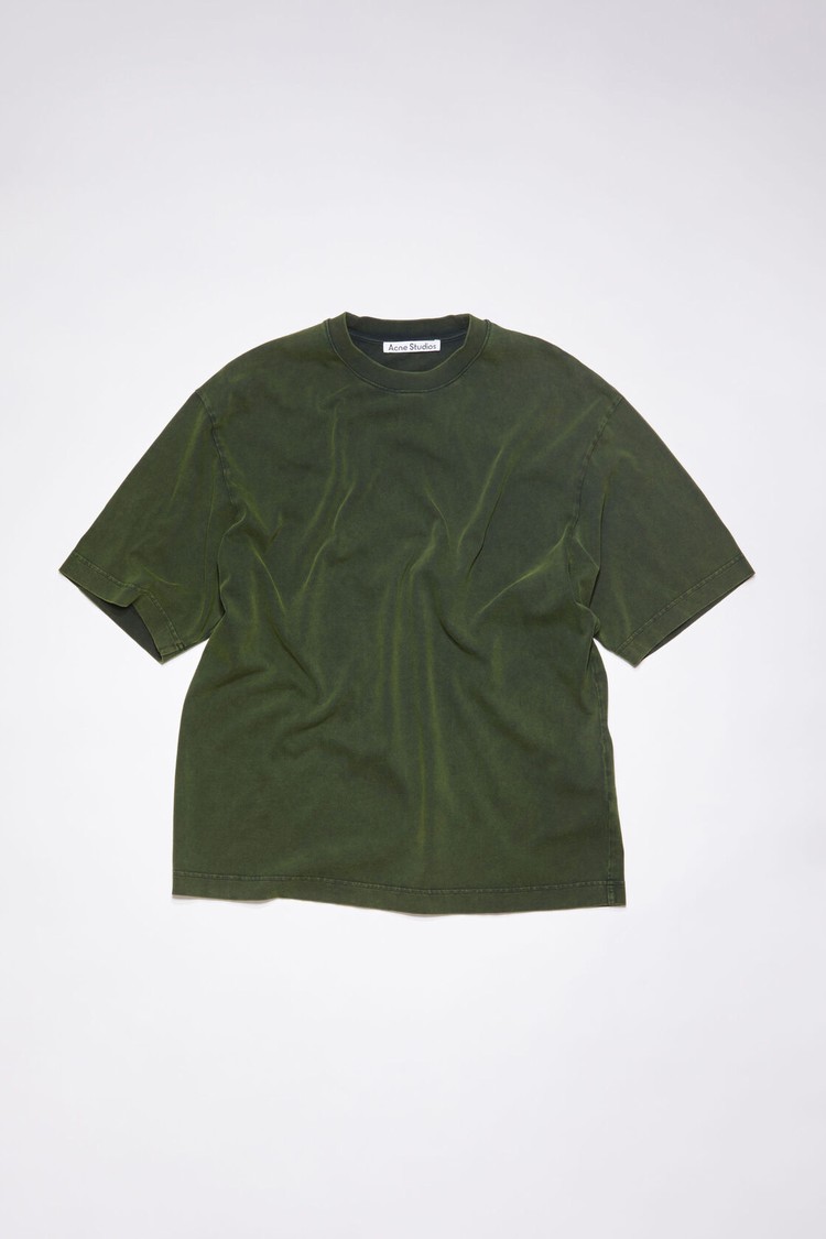 Green Acne Studios Crew Neck Men's T Shirts | ERSU-02135