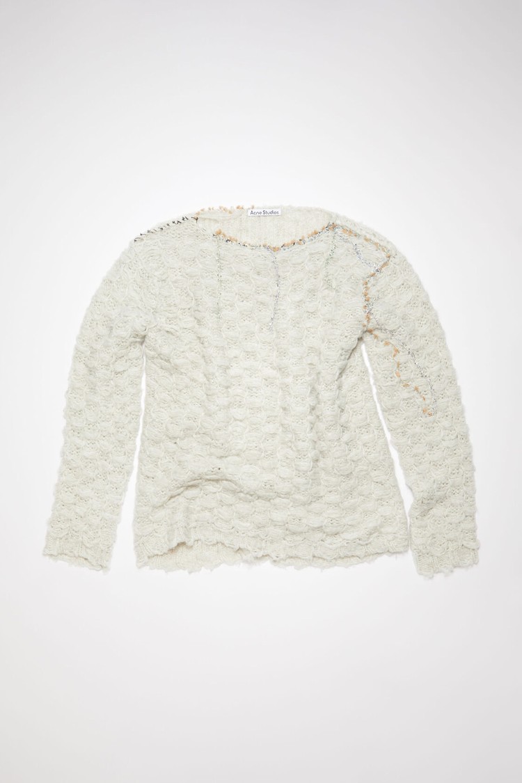 Green Acne Studios Distressed Crochet Jumper Men's Knitwear | UWHI-60852