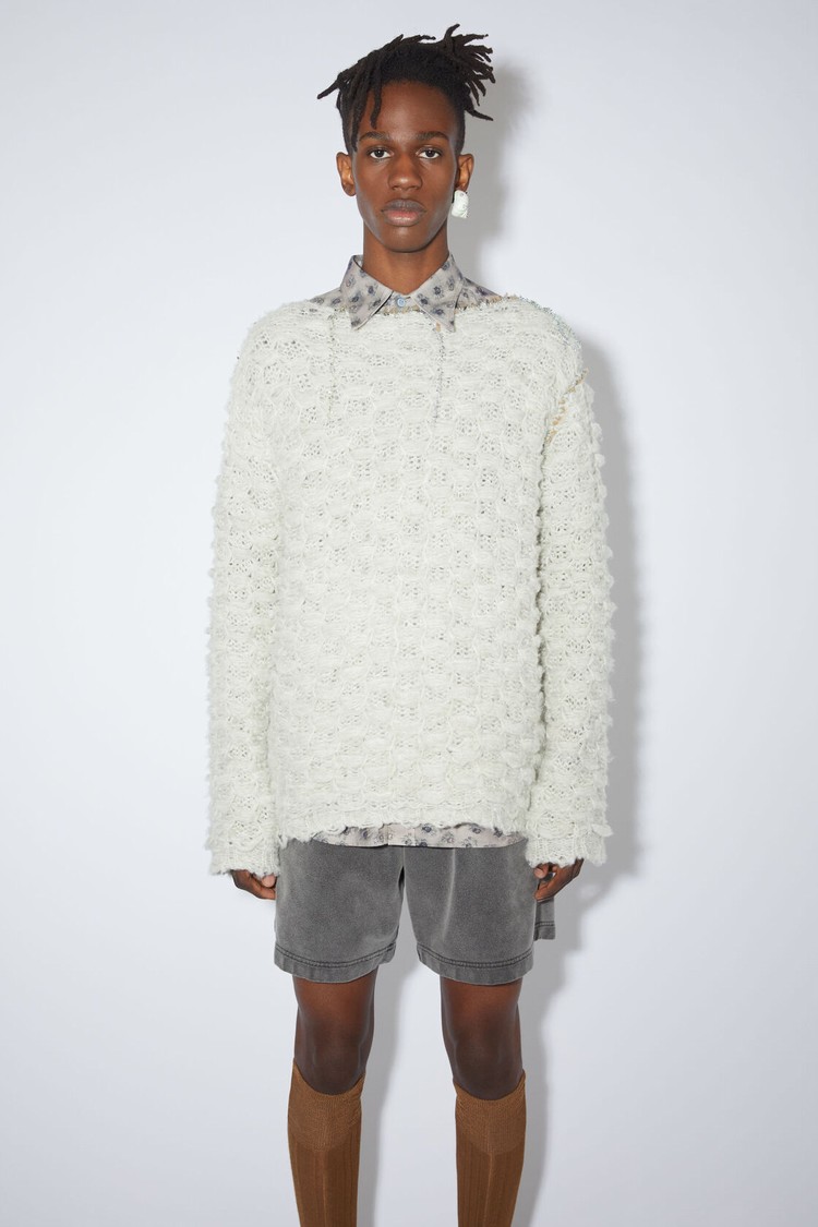 Green Acne Studios Distressed Crochet Jumper Men\'s Knitwear | UWHI-60852