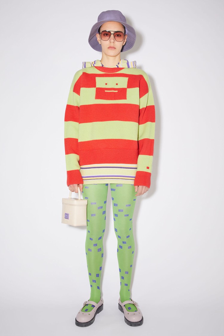 Green Acne Studios Face Logo Tights Socks | JVBR-70953