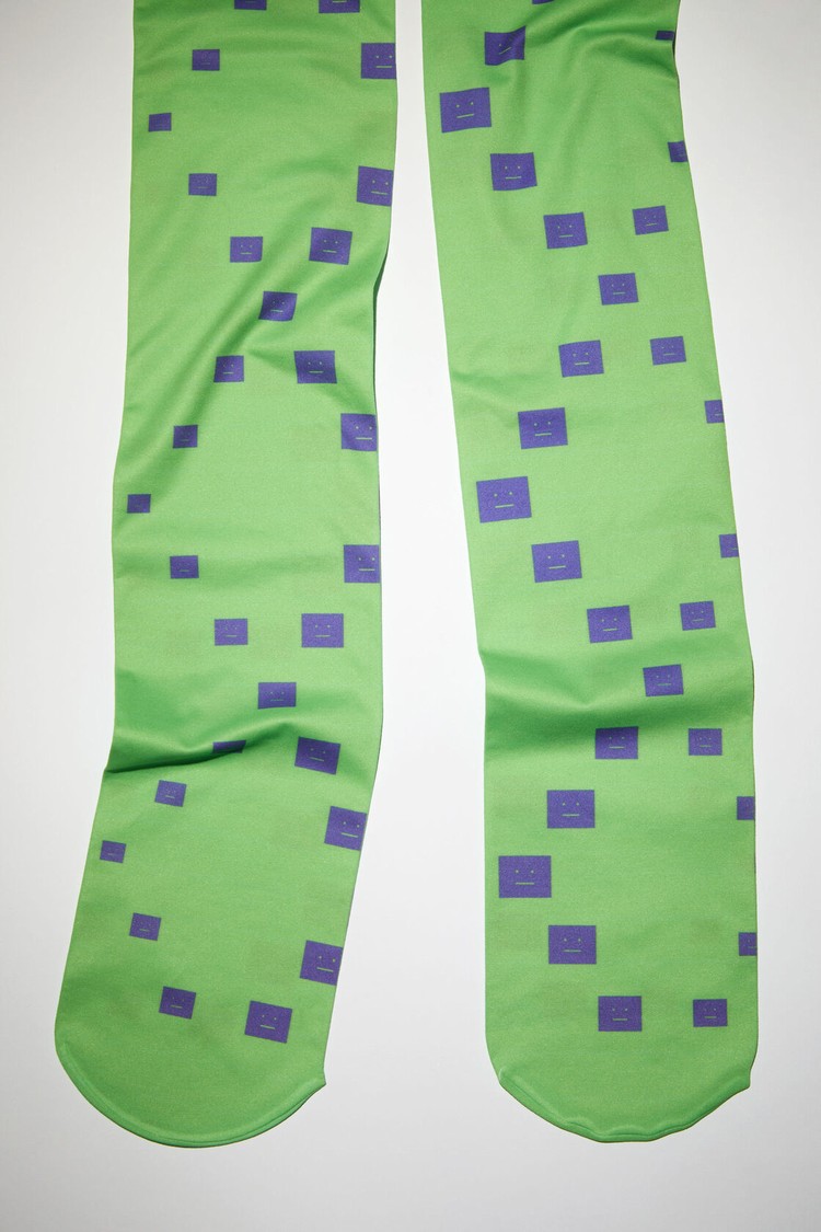 Green Acne Studios Face Logo Tights Socks | JVBR-70953