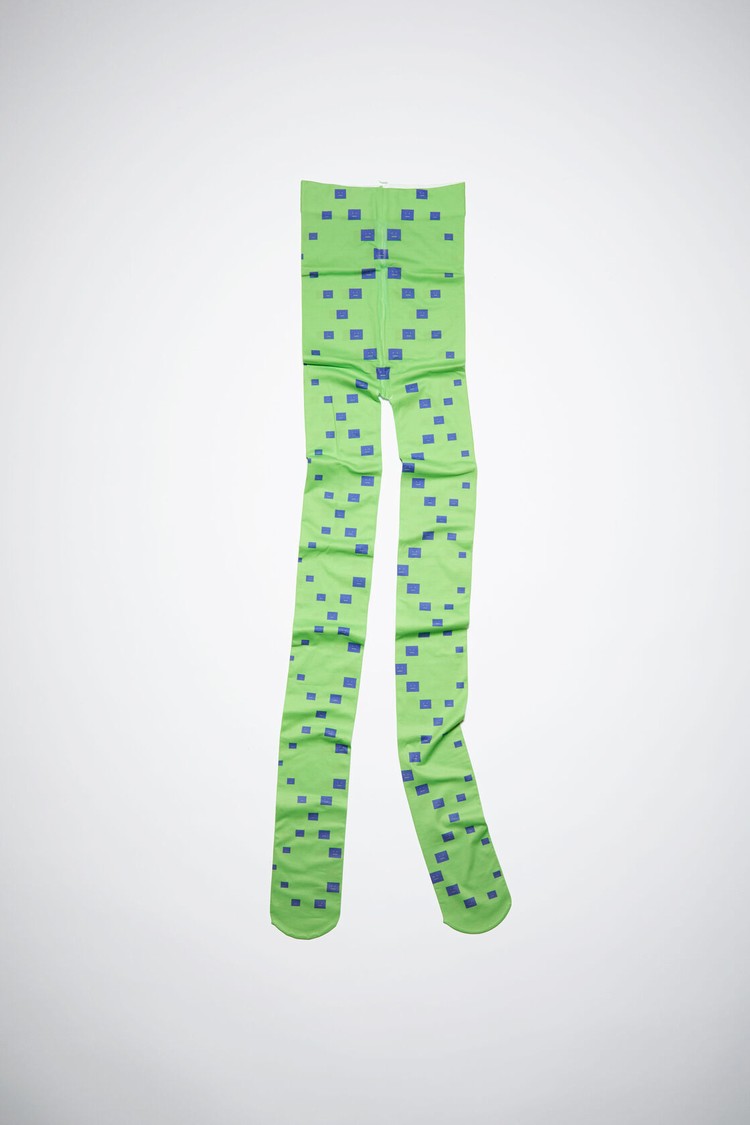 Green Acne Studios Face Logo Tights Socks | JVBR-70953