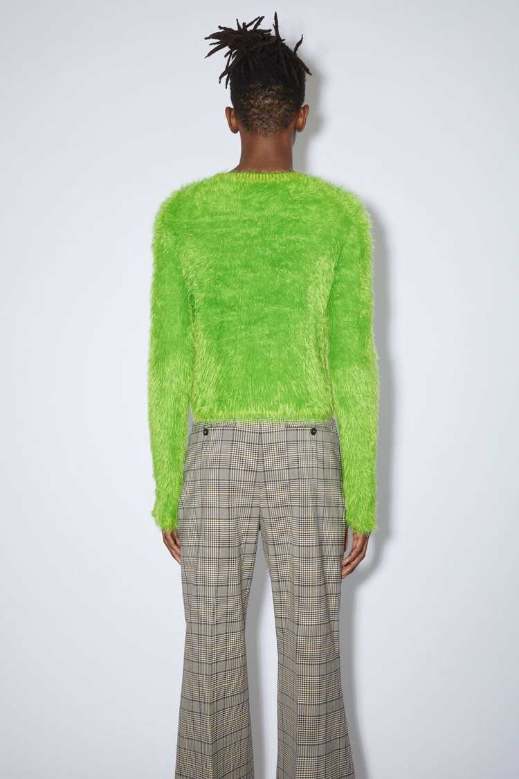 Green Acne Studios Fluffy V-neck Jumper Men's Knitwear | UKTN-98564