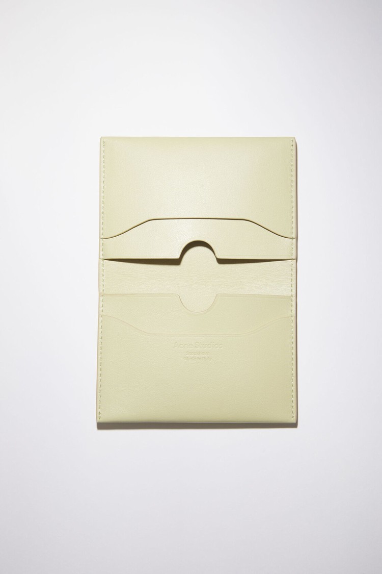 Green Acne Studios Folded Card Holder Card Case | RFUW-85671