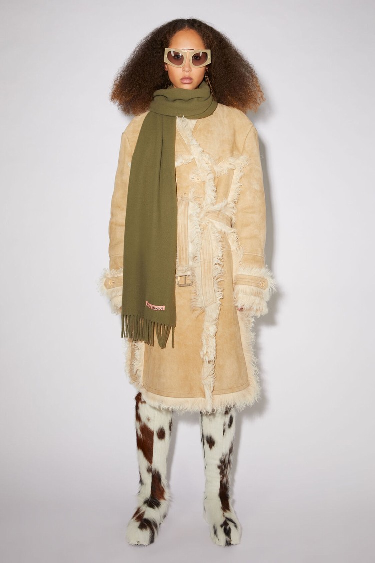 Green Acne Studios Fringe Wool - Narrow Scarf | CLXO-20453