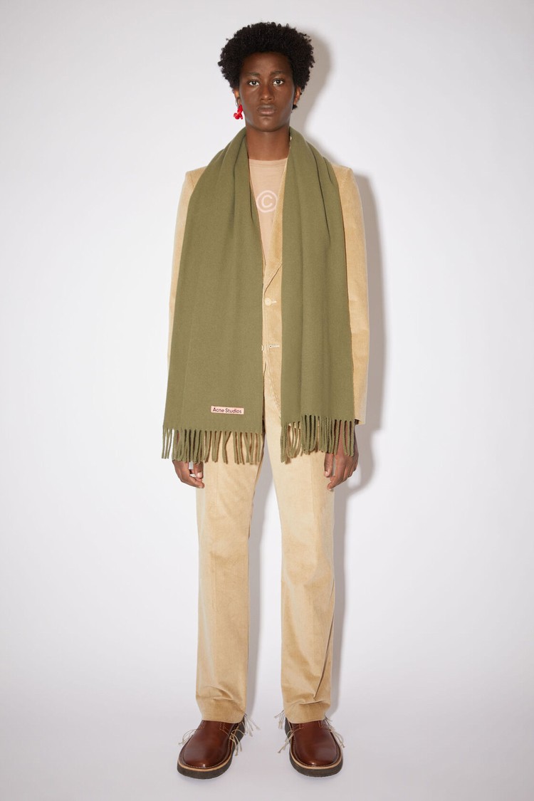 Green Acne Studios Fringe Wool - Narrow Scarf | CLXO-20453