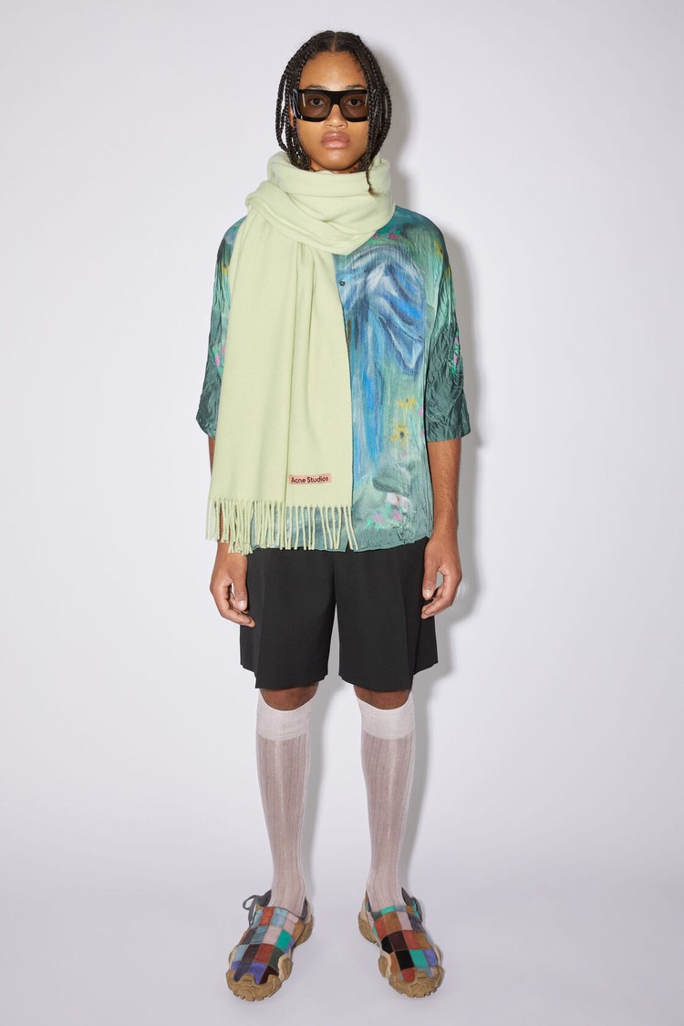 Green Acne Studios Fringe Wool - Oversized Scarf | VQOS-28610