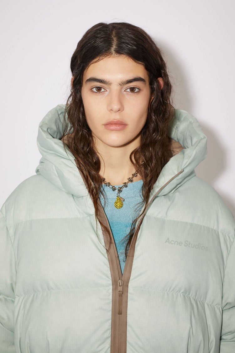 Green Acne Studios Hooded Puffer Women's Jackets | CBHP-02587