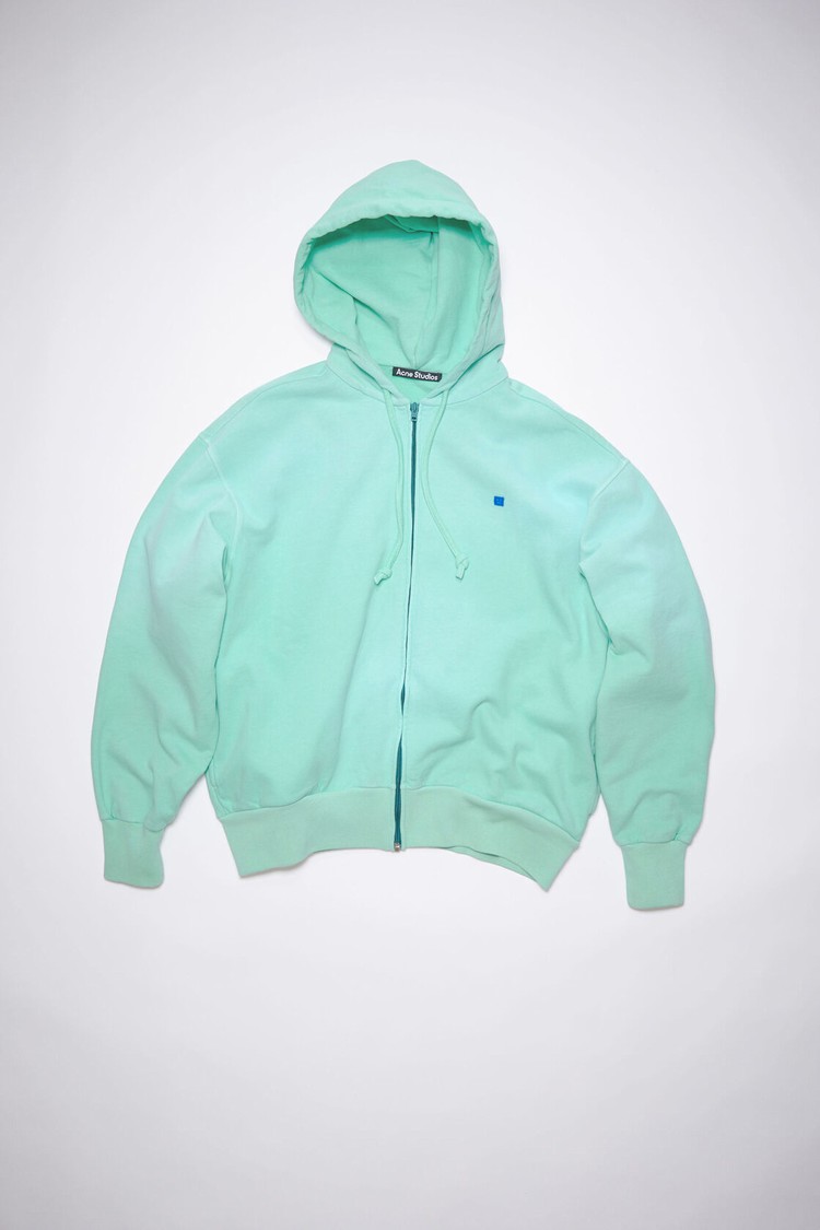 Green Acne Studios Hooded Zippered Men's Hoodie | KYCU-03147