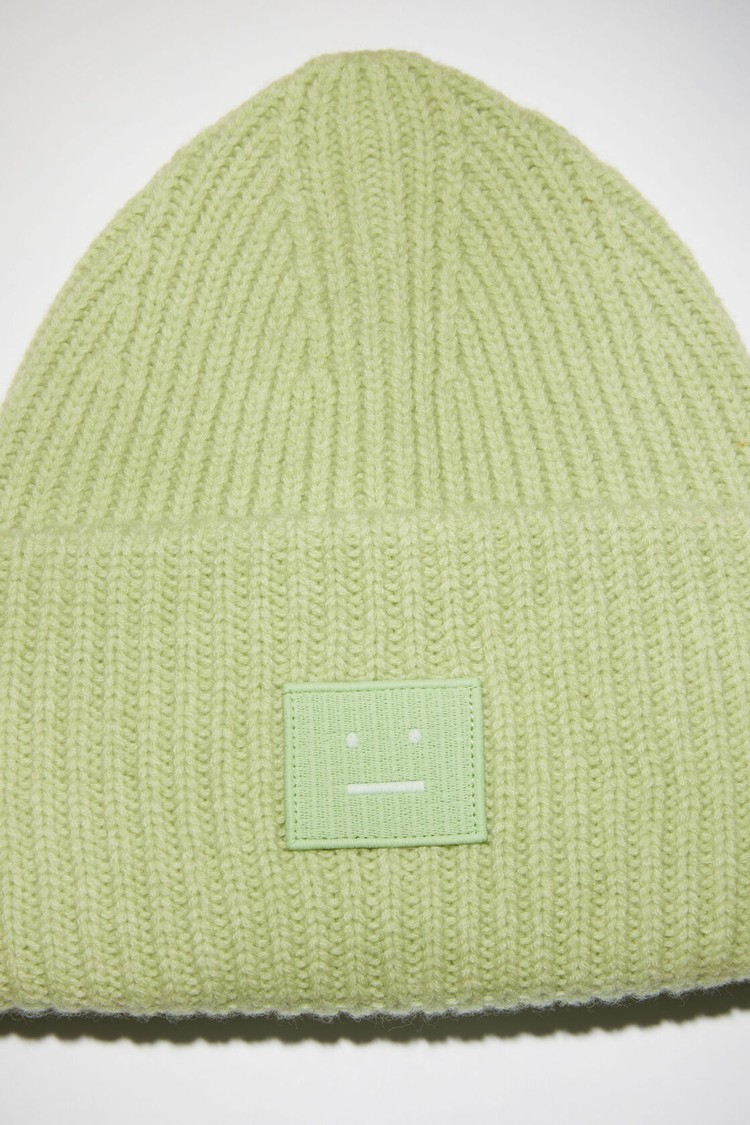 Green Acne Studios Large Face Logo Beanie | ZBKI-14832