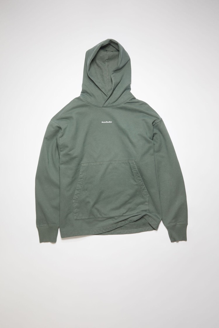 Green Acne Studios Logo Hooded Men's Hoodie | DSAL-07531