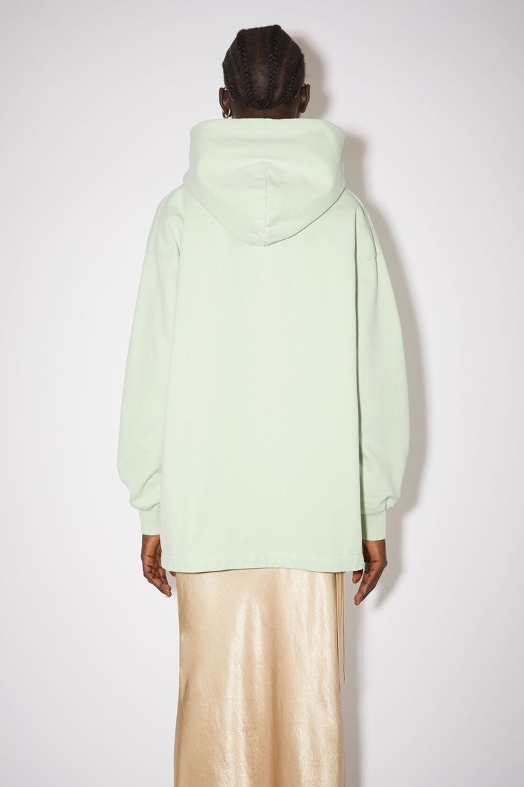 Green Acne Studios Logo Hooded Women's Hoodie | NOAF-27901