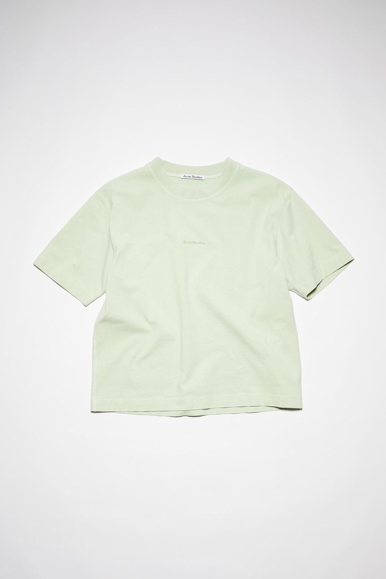 Green Acne Studios Logo Women's T Shirts | TOJD-48039