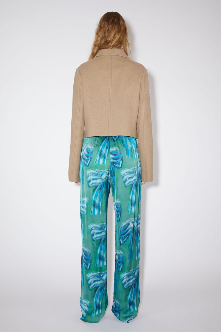 Green Acne Studios Printed Women's Trousers | SPNM-29875