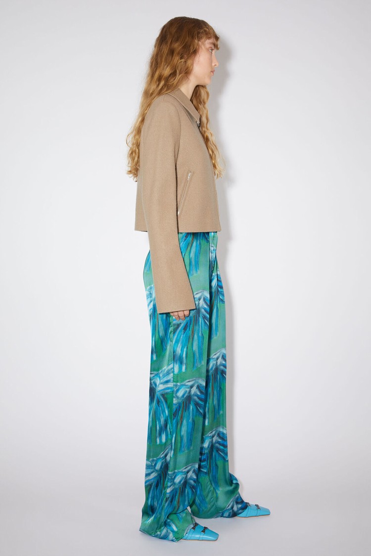 Green Acne Studios Printed Women's Trousers | SPNM-29875