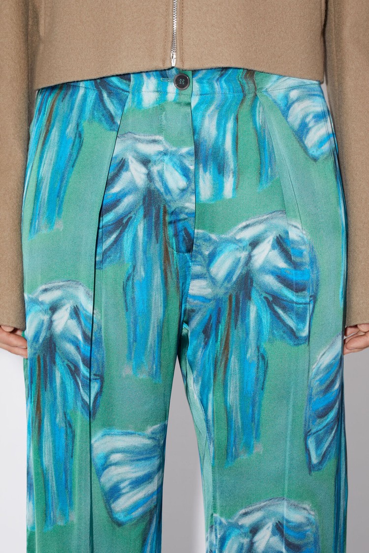 Green Acne Studios Printed Women's Trousers | SPNM-29875