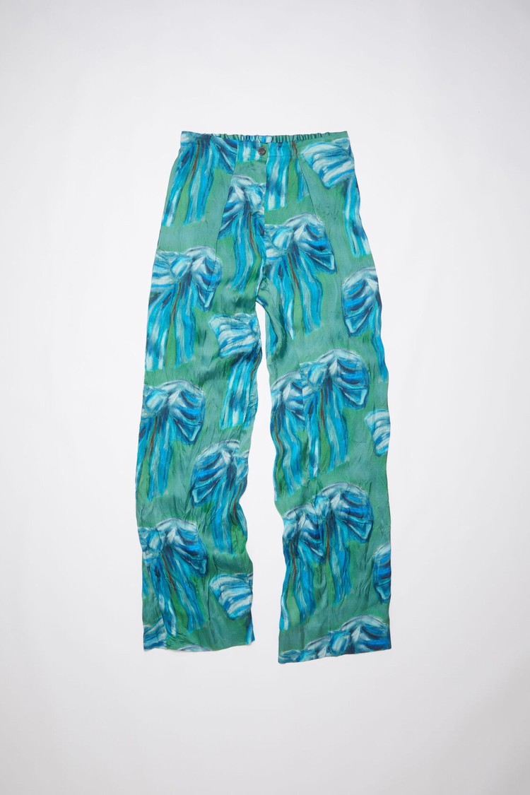 Green Acne Studios Printed Women's Trousers | SPNM-29875