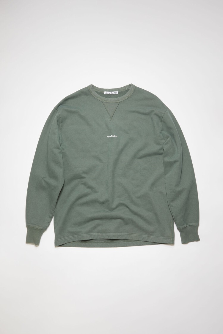 Green Acne Studios Stamp Logo Men's Sweatshirts | EZDR-97516