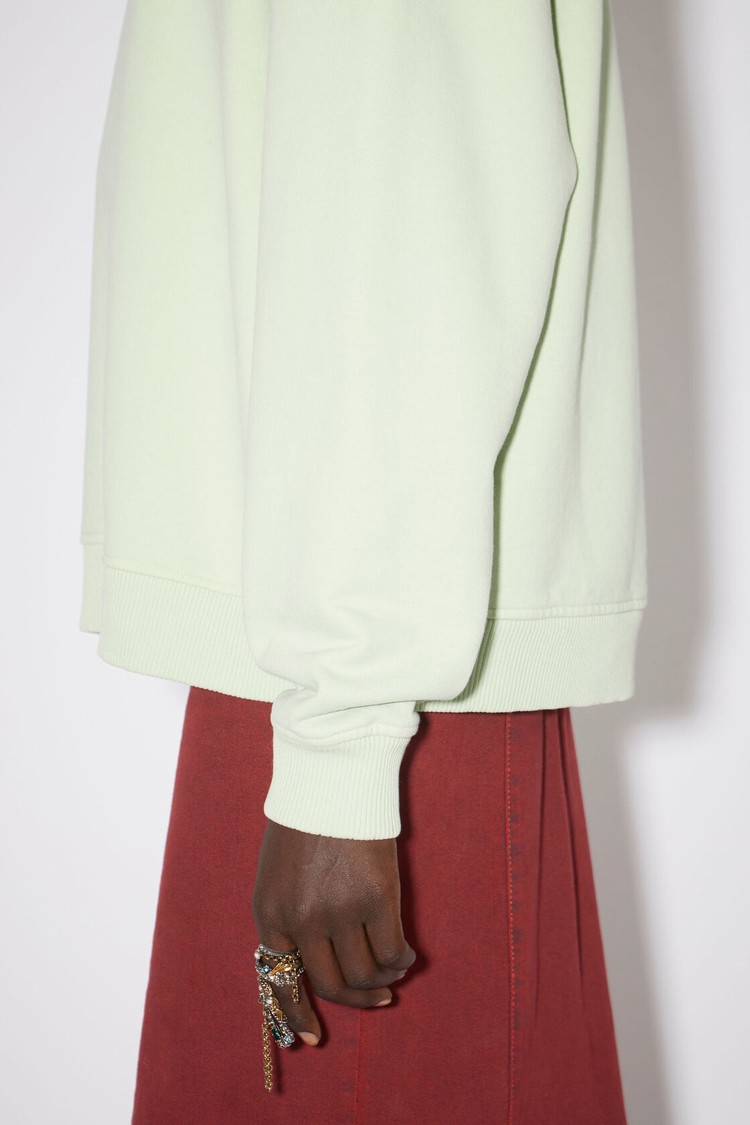 Green Acne Studios Stamp Logo Women's Sweatshirts | RFNW-73820