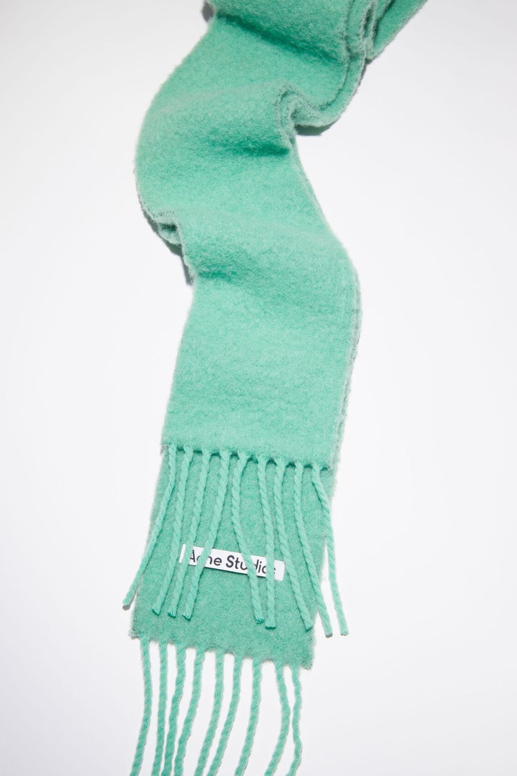 Green Acne Studios Wool-alpaca Fringe - Skinny Scarf | CMPO-04753