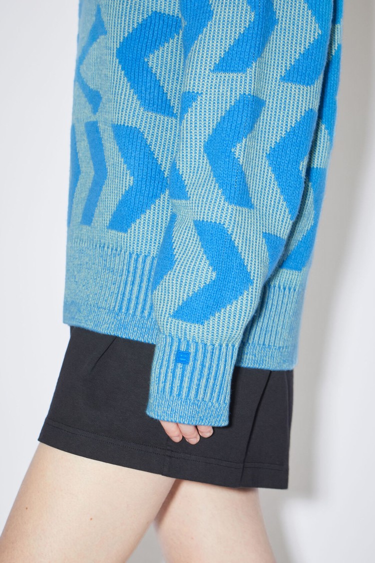 Green / Blue Acne Studios Crew Neck Jumper Women's Knitwear | BNST-47136