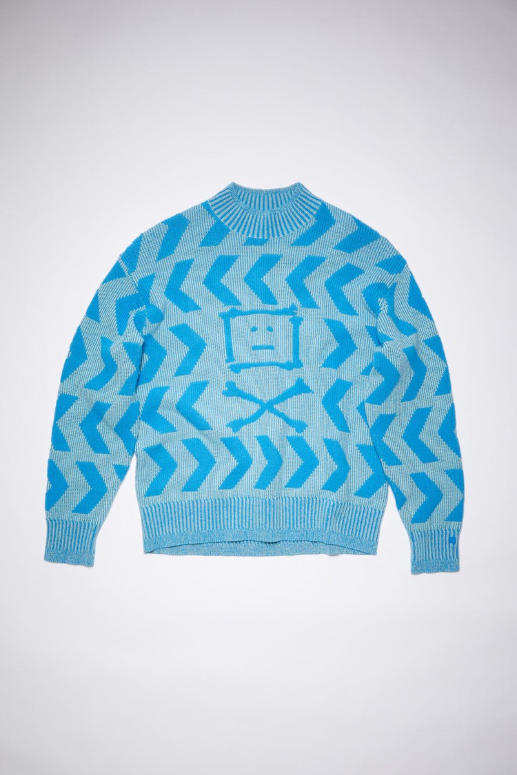 Green / Blue Acne Studios Crew Neck Jumper Women's Knitwear | BNST-47136