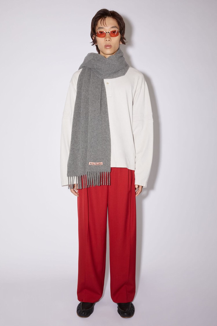 Grey Acne Studios Fringe Wool - Narrow Scarf | QNCH-04618