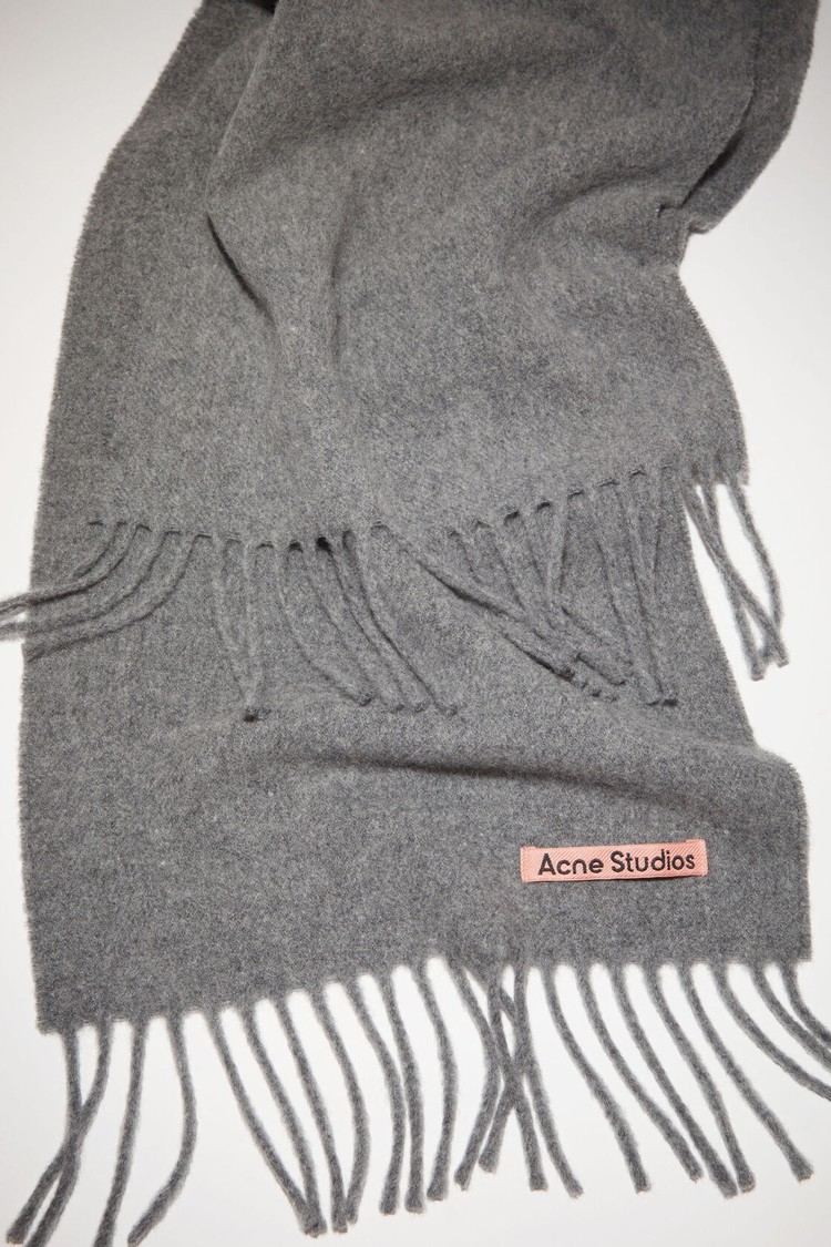 Grey Acne Studios Fringe Wool - Skinny Scarf | NZCF-09653