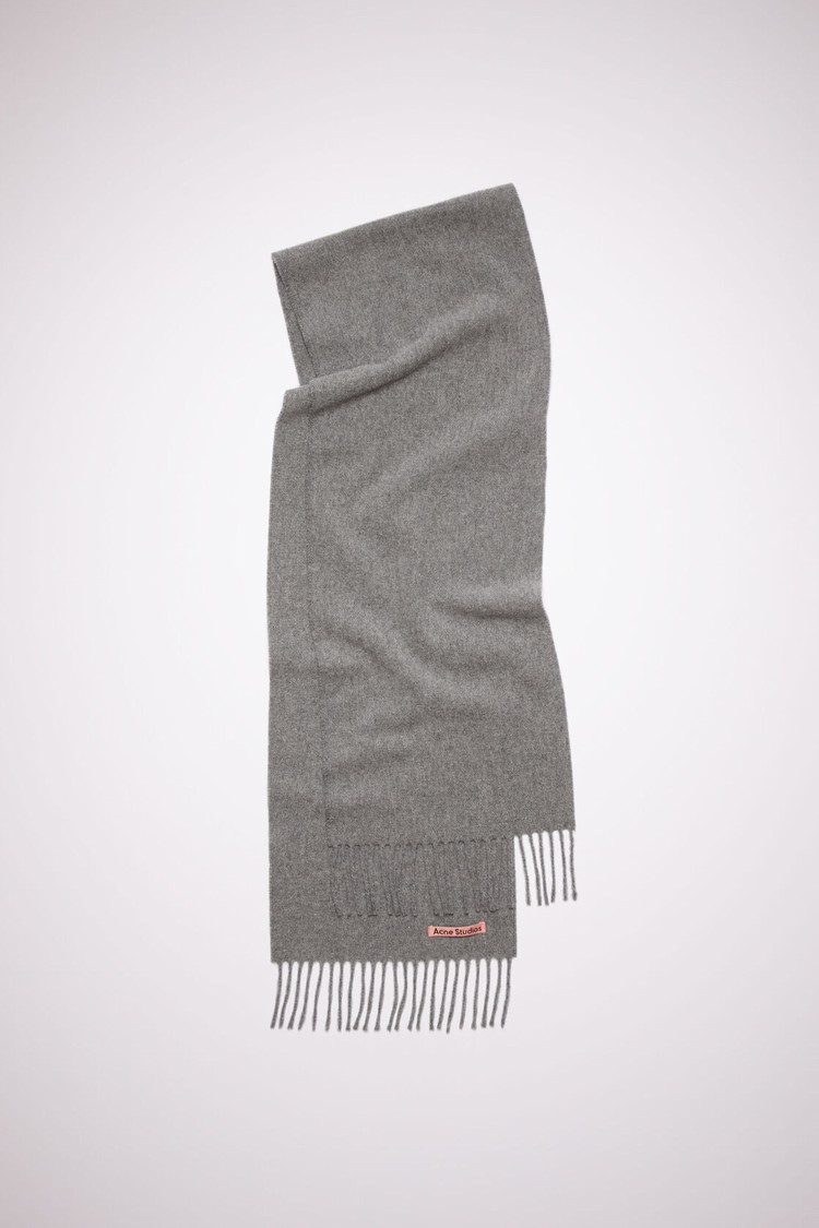 Grey Acne Studios Fringe Wool - Skinny Scarf | NZCF-09653